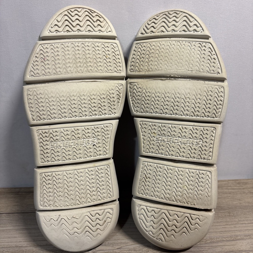Skechers Men 7.5 Garza Alandis Sneaker Gray Blue‎ Knit Slip On Stretch Lace Shoe - Picture 8 of 15